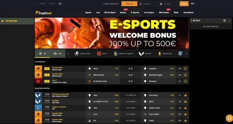 Anteprima della piattaforma Freshbet