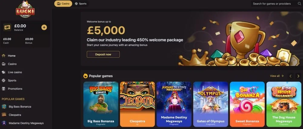 Anteprima della piattaforma Lucki.casino