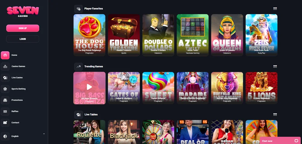 Anteprima della piattaforma Seven Casino